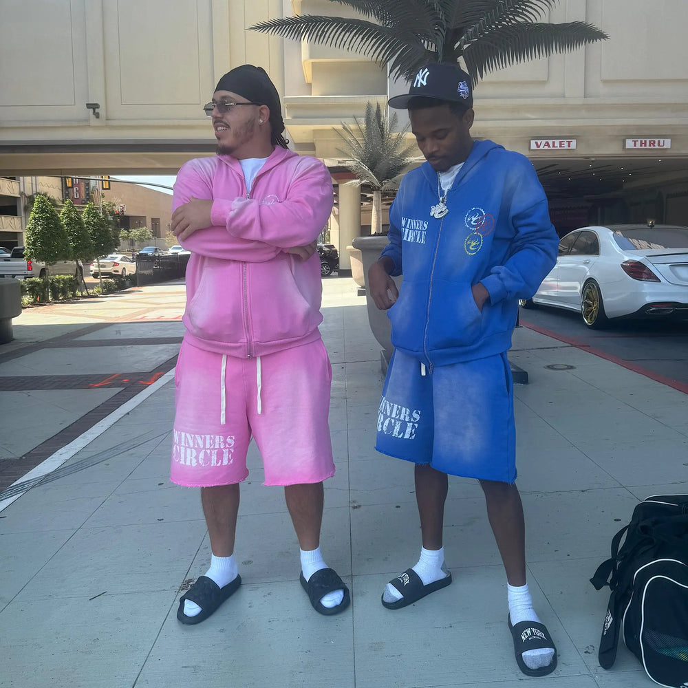 Pink Gradient Hoodie and Shorts Set WINNERS CIRCLE